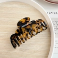 Pince à cheveux élégante en acétate écaille de tortue pour femmes style vintage rétro - Écaille Foncée (8.7CM)