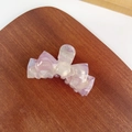 Purple and cream marble acetate hair claw clip with pearlescent finish for women - 7.6CM / Light Purple