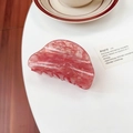 Pink marble texture acrylic hair claw clip for women in a stylish lifestyle setting - Rose Red
