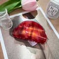 Amber glitter acrylic hair claw clip with marble texture for thick hair styling - Red