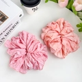 Elegante große Haargummis aus Stoff im Set, Verlaufsfarben Hellrosa und Pfirsich - Rosa/Pfirsichrosa (Farbverlauf)