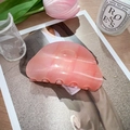 Glitter pink acrylic hair claw clip for women featuring a translucent pearlescent finish - Pink