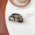 Glitter acrylic hair claw clip with black and yellow marble pattern for women - Glitter Black