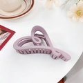 Matte light purple heart-shaped hair claw clip with frosted texture finish - Heart Purple 12CM