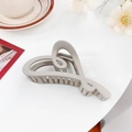 Matte apricot heart-shaped claw clip with durable spring and minimalist twist design - Heart Moon Gray 12CM