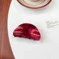 Glittery red and black marble acrylic hair claw clip for elegant women styling - Burgundy