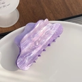 Elegant purple marble acrylic cloud hair claw clip for ponytail styles and hair accessories - Purple