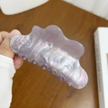 Elegant purple acrylic cloud hair claw clip with marble texture and pearlescent finish - Grey Purple