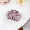 Matte Morandi purple heart butterfly hair claw clip with elegant frosted finish - Bowknot Purple 8CM
