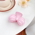 Cute matte pink butterfly hair claw clip for women on a minimal white background - Cream Pink 8.5CM