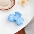 Minimalist light blue candy color heart hair claw clip with matte finish for women - Ice Blue 8.5CM