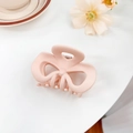 Pink bow-shaped matte plastic hair claw clip with a frosted finish for women - Bowknot Cream Orange 8CM