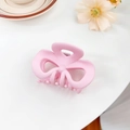 Pink matte butterfly hair claw clip with strong metal spring for women's hairstyles - Bowknot Cream Pink 8CM