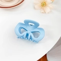 Matte light blue butterfly hair claw clip with frosted finish for women hair styling - Bowknot Ice Blue 8CM