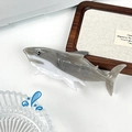 Large acetate great white shark hair claw clip in grey and white finish for women - Grey Shark