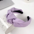 Minimalist lilac purple wide knotted fabric headband with a stylish twist detail - Purple
