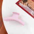 Pink matte finish candy-colored large hair claw clip for women on a white background - Straight Cream Pink 10CM
