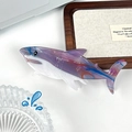 Large acetate shark hair claw clip with purple and blue marble pattern for women - Purple Shark