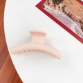 Matte finish light peach heart-shaped hair claw clip in a minimalist resin design - Straight Cream Orange 10CM