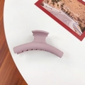 Matte dusty pink heart hair claw clip with anti-slip design for women - Straight Purple 10CM