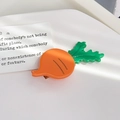 Cute carrot shaped acetate hair clip with bright orange and green colors for women - Carrot