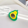 Cute cartoon avocado hair clip in polished green acetate with a smiling seed detail - Avocado