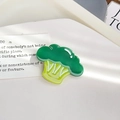 Cute green broccoli shaped acetate hair clip hair accessories with glossy finish - Broccoli