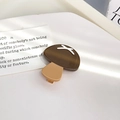 Cute mushroom hair clip in brown and cream acetate with polished finish - Mushroom