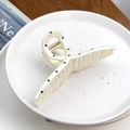 Pinza per capelli bianco crema a pois neri con molla in metallo resistente per donne - Croce