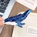 Pinza para el pelo con forma de ballena en acetato azul oscuro jaspeado - Ballena azul oscuro