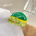 Cute green turtle acetate hair claw clip with yellow edges and marbled shell finish - Turtle