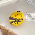 Cute yellow bee-shaped acetate hair claw clip with stylish brown tortoiseshell pattern - Bee