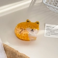Cute amber marble sleeping cat hair claw clip made of acetate for women's hairstyles - Fox