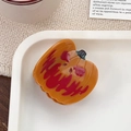 Pinza per capelli a forma di zucca arancione in acetato per acconciature di Halloween - Zucca con Smorfia Blu