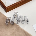 Transparent wavy hair claw clip featuring elegant black lace pattern and gold spring - Black Ripple Style