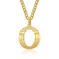 Χρυσό κολιέ με μενταγιόν το γράμμα O και ανάγλυφο σχέδιο με διαμαντένια κοπή για γυναίκες - Γράμμα O Χρυσό Μενταγιόν Μόνο (Χωρίς Αλυσίδα)