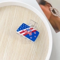 Pince à cheveux gothique du 4 juillet avec motif drapeau américain en acrylique brillant - Jour de l'Indépendance #7 - Carré