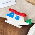 Creative helicopter-shaped hair claw clip in white and blue glossy finish for women - Helicopter