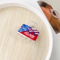 Pince à cheveux transparente avec drapeau américain du 4 juillet et Statue de la Liberté - Jour de l'Indépendance #8 - Carré