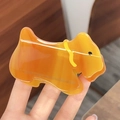 Cute amber acetate dog hair claw clip in Scottish Terrier shape with yellow collar - Coffee Dog