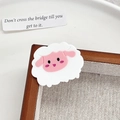 Cute cartoon white lamb acetate hair clip with light pink face for daily hair styling - Sheep