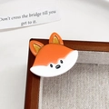 Cartoon orange fox head acetate hair clip with glitter ears and glossy enamel finish - Fox