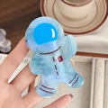 Molla per capelli a forma di astronauta in acetato con venature blu marmo per acconciature - Astronauta Blu