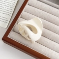 Elegant cream pumpkin hair claw clip in a velvet jewelry box for stylish women - Milk White