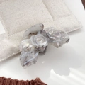 Large marble pattern acetate rose flower hair claw clip for elegant hairstyles - Gray