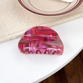 Colorful wave pattern semi-round hair claw clip with glossy gradient finish - Semi-circle 8.2cm / Fuschia