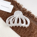 Grande molletta per capelli con texture marmo bianco e design a ragno da donna - Madreperla Marmorizzato