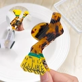 Pinza per capelli creativa in acetato tartarugato con design a palmo giallo - Scopa