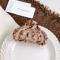 Elegante pinza per capelli grande effetto marmo ambrato per acconciature da donna raffinate - Khaki Tartarugato
