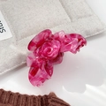 Rosafarbene Rosen-Haarklammer aus Acetat mit Marmormuster für elegante Frisuren - Fuchsia